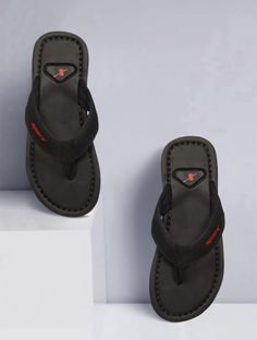 Sparx Men SFG-48 Flip Flops(Black, Red , 7 UK/India)