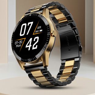 Fire-Boltt Talk 35.3mm (1.39) Bluetooth Calling with SpO2, Metal Body & Luxury Design Smartwatch(Black Dual Strap, Free Size)