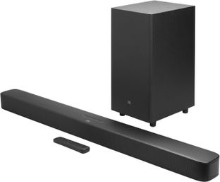 JBL Bar 2.1 Essential Dolby Digital with Powerful Bass, Wireless Subwoofer, HDMI ARC 440 W Bluetooth Soundbar(Black, 2.1 Channel)