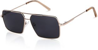VINCENT CHASE by Lenskart Rectangular Sunglasses(For Men & Women, Grey)