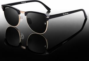 ROADWAY Clubmaster Sunglasses(For Men & Women, Black)