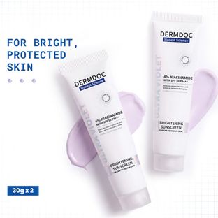DermDoc Sunscreen - SPF 50 PA+++ Ultra Violet Purple Brightening Sunscreen | 4% Niacinamide(60 g)