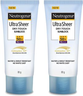 NEUTROGENA Sunscreen - SPF 50 PA++++ Ultra Sheer Dry-Touch Sunblock| Water and sweat resistant| No white cast(160 g)