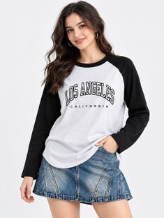 ZISAAN Graphic Print Women Round Neck Grey, Black T-Shirt
