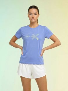 HRX by Hrithik Roshan Printed Women Round Neck Blue T-Shirt