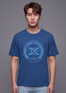 KILLER Solid Men Round Neck Blue T-Shirt