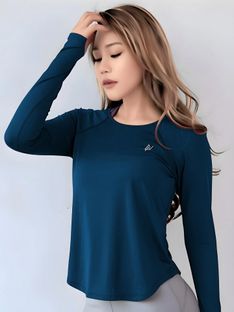 NEXSUS APPARELS Solid Women Round Neck Blue T-Shirt