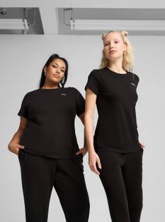 PUMA Solid Women Round Neck Black T-Shirt