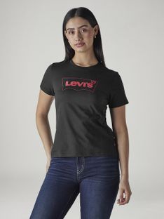 LEVI'S Graphic Print Women Crew Neck Black T-Shirt