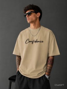 NEHAAURO Graphic Print Men Round Neck Beige T-Shirt