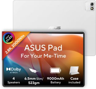 ASUS Pad (12.2inch) 2.8K 2000Nits OLED, MediaTek D8300, 8 GB RAM 128 GB ROM 12.2 inch with Wi-Fi Only Tablet (Pure White)