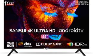 Add to Compare Sansui 140 cm (55 inch) Ultra HD (4K) LED Smart Android TV with Dolby Audio and DTS (Mystique Black) 4.31,559 Ratings & 209 Reviews Operating System: Android Ultra HD (4K) 3840 x 2160 Pixels 1 Year Comprehensive Warranty on Product and Additional 1 Year Warranty on Panel ₹32,970 ₹53,290 38% off Free delivery Hot Deal Upto ₹3,177 Off on Exchange