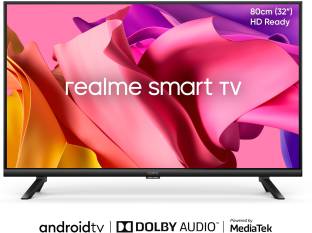 Add to Compare realme 80 cm (32 inch) HD Ready LED Smart Android TV 4.32,07,535 Ratings & 22,803 Reviews Operating System: Android HD Ready 1366 x 768 Pixels 1 Year Domestic Warranty, 2 Years on Panel ₹11,999 ₹17,999 33% off Free delivery by Today Hot Deal Upto ₹11,000 Off on Exchange