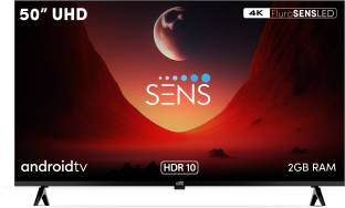 Add to Compare SENS Pikaso 127 cm (50 inch) Ultra HD (4K) LED Smart Android TV with FluroSENS Panel, Dolby Audio and ... 4.21,693 Ratings & 287 Reviews Operating System: Android Ultra HD (4K) 3840 x 2160 Pixels 1 Year Comprehensive Warranty on Product and Additional 1 Year Warranty on Panel ₹23,999 ₹48,690 50% off Free delivery Hot Deal Upto ₹3,177 Off on Exchange