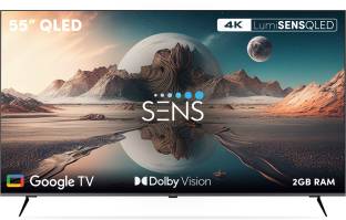 Add to Compare SENS Dwinci 140 cm (55 inch) QLED Ultra HD (4K) Smart Google TV LumiSENS Panel, Dolby Vision and Dolby... 4.4195 Ratings & 45 Reviews Operating System: Google TV Ultra HD (4K) 3840 x 2160 Pixels 1 Year Comprehensive Warranty on Product and Additional 1 Year Warranty on Panel ₹29,999 ₹59,990 49% off Free delivery Upto ₹3,177 Off on Exchange No Cost EMI from ₹2,500/month