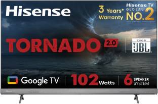Add to Compare Hisense 139 cm (55 inch) Ultra HD (4K) LED Smart Google TV with 102W JBL 6 Speakers, Dolby Vision and ... 3.58 Ratings & 4 Reviews Operating System: Google TV Ultra HD (4K) 3840 x 2160 Pixels 3 Years comprehensive warranty. ( Offer Valid Till 30 - Oct - 2022) ₹42,990 ₹69,990 38% off Free delivery Upto ₹11,000 Off on Exchange Bank Offer