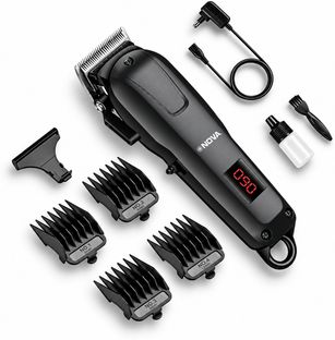NOVA Professional Rechargeable and Cordless NHT 1083 Hair Clipper Trimmer 120 min Runtime 5 Length Settings(Black)
