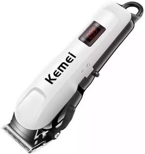 Kemei KM-809A Professional Rechargeable and Cordless Hair Clipper Trimmer 120 min Runtime 4 Length Settings(White)