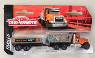 Majorette MACK Granite with attached Work Zone Safety Trailer from