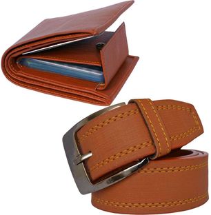 SunShopping Men Formal, Casual, Evening/Party, Trendy Tan Artificial Leather Wallet(10 Card Slots, Pack of 2)