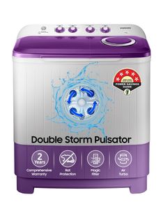 Samsung 7 kg 5 star, Air Turbo Drying Semi Automatic Top Load Washing Machine Grey, Purple(WT70M3000UU/TL)
