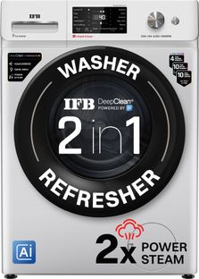 IFB 6 kg with 9 Swirl Wash, 2x Power Steam, 30 Min Steam Refresh Program, Eco Inverter Motor, DeepClean Powered by Ai� Fully Automatic Front Load Washing Machine with In-built Heater Silver(DIVA SXN 6010K CMS)