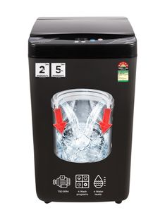 Midea 7.5 kg Fully Automatic Top Load Washing Machine Black(MWMTL075FP0PNMB)