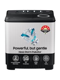 Samsung 10.5 kg 5 Star, Air Turbo Drying Semi Automatic Top Load Washing Machine Black(WT10C4260GG/TL)