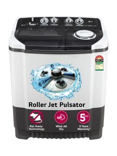 LG 8 kg Semi Automatic Top Load Washing Machine Grey(P8015SGAZ)