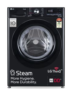 LG 12 kg 5 Star, AI Direct Drive Technology, Wi-Fi Enabled, Steam Wash, Intelligent & Convenient Fabric Care, Allergy Care, Remote Control, In-Built Heater Fully Automatic Front Load Washing Machine with In-built Heater Black(FHP1412Z3O)