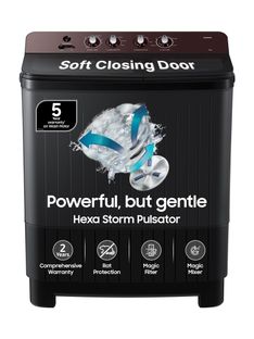 Samsung 8 kg 5 Star, Soft Closing Door, Hexa Strom Pulsator Semi Automatic Top Load Washing Machine Grey(WT80F4560RD/TL)