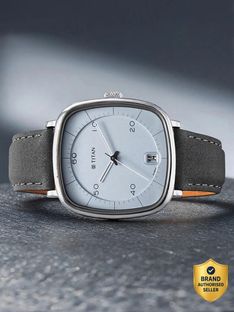 Titan Neo Curve Titan Neo Curve Light Blue Dial Grey LeatherStrap Automatic Analog Watch - For Men