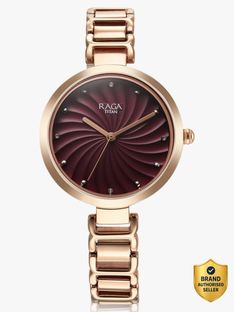 Titan Titan Raga Memoirs Purple Dial Rose Gold MetalStrap Automatic Analog Watch - For Women