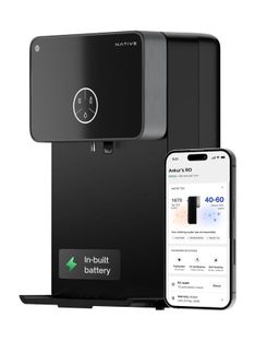 NATIVE By Urban Company M2 Pro 7 L. RO + UV + Alkaline + Minerals Water Purifier 10-Stage Smart Water Purifier | In-built power backup | No Service for 2 Years | Advanced Smart iOT Tracking(Black)