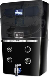 KENT Marvel 8 L RO + UV + UF Water Purifier Advanced RO Tech for Sabse Shudh Paani 8L 20LPH Flow Ideal for Borewell/Tanker/Municipal Water Largest Service Network(Dark Black)