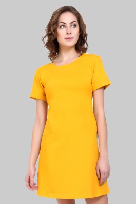 mustard yellow tshirt dress