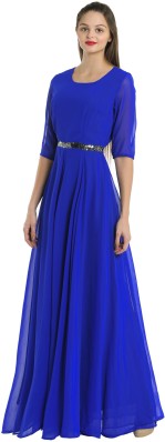 royal blue colour one piece dress