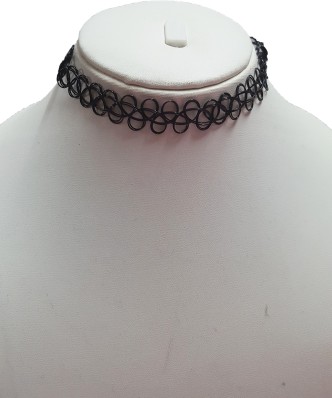 ROCK RARA O Chain Leather Choker Necklace