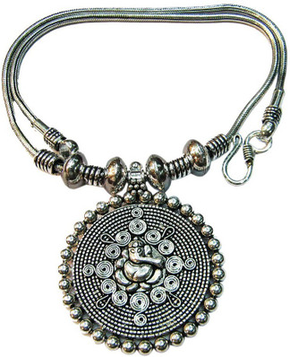 flipkart black metal necklace