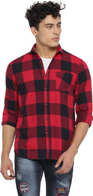 Red and black check shirt flipkart clearance