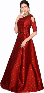 maroon colour ka gown