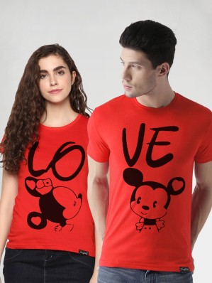 couple t shirt red