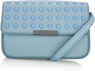 caprese blue solid sling bag