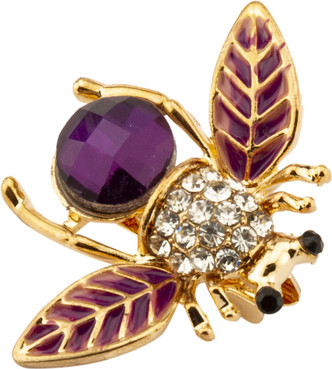 Knighthood Black and Red Gold Butterfly with Swarovski Detailing Brooch//Lapel Pin