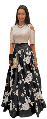 crop top with long skirt flipkart