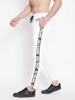 fugazee solid men's black track pants