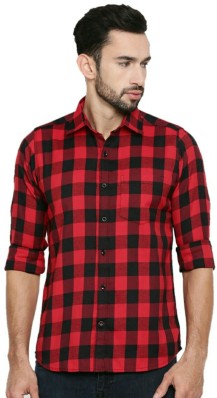 red and white small checkered shirt