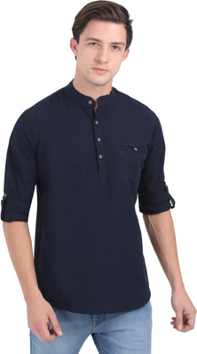 black kurta and blue jeans