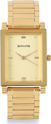 sonata golden wrist watch