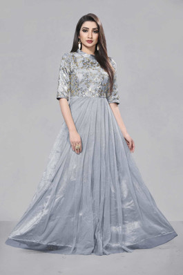 ash colour long frocks